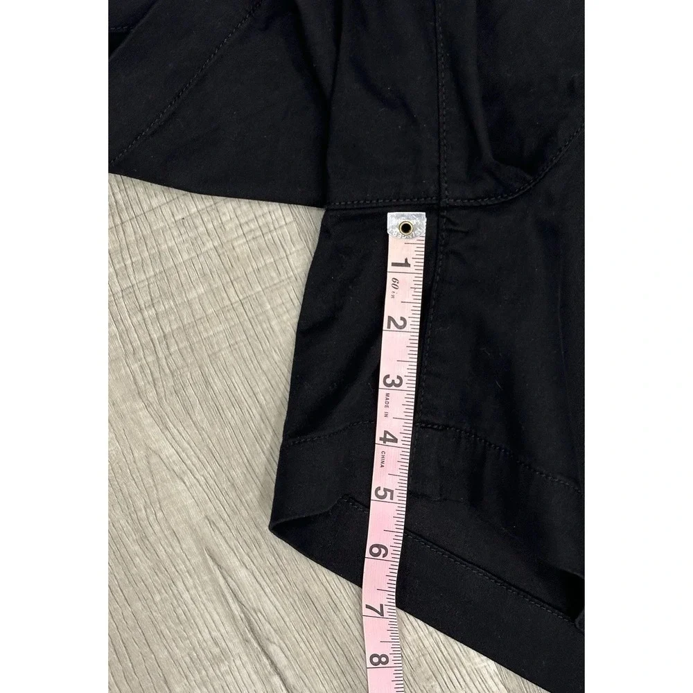 Nautica Womens Mid Rise Twill Black Shorts Sz 10 5